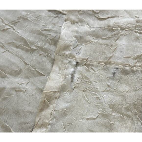 2 Sheer Arched Valances Short Window Curtains Light Brown Intricate Lace Trim - Picture 6 of 7